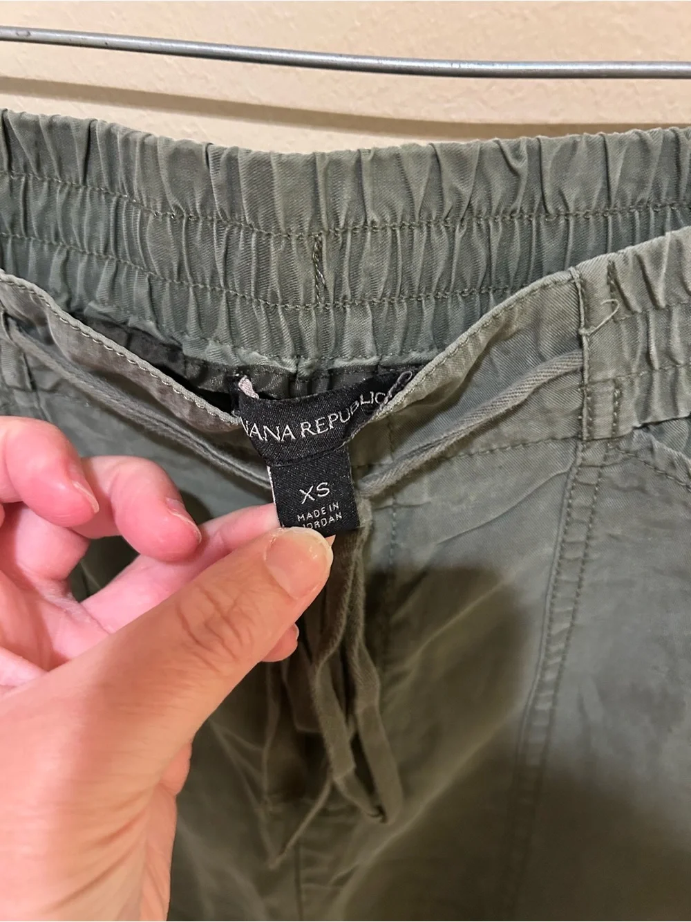 Banana Republic Women’s Olive Green Linen Like Jogger Pants Drawstring Size XS